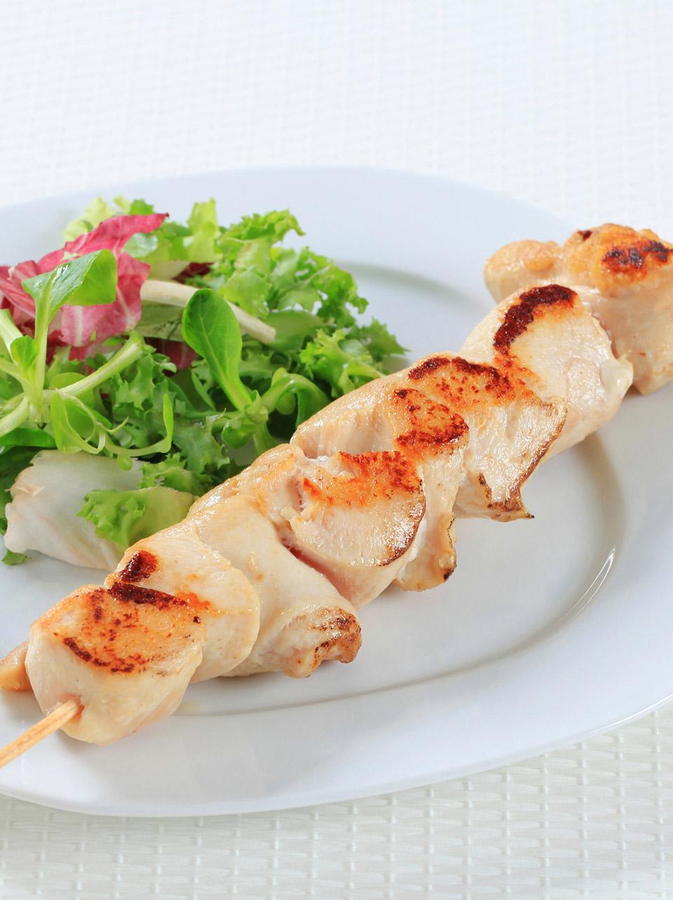 Langoustine and Palacios roast chicken skewers